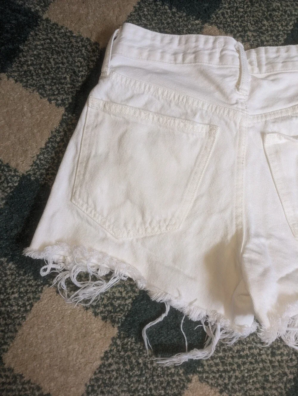 Madewell White 100% Cotton Relaxed Denim Shorts Size 23